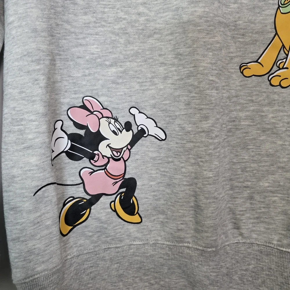 Disney Mickey Minnie Goofy Pluto Graphic Sweatshirt Small Gray‎ Crewneck - Picture 4 of 9